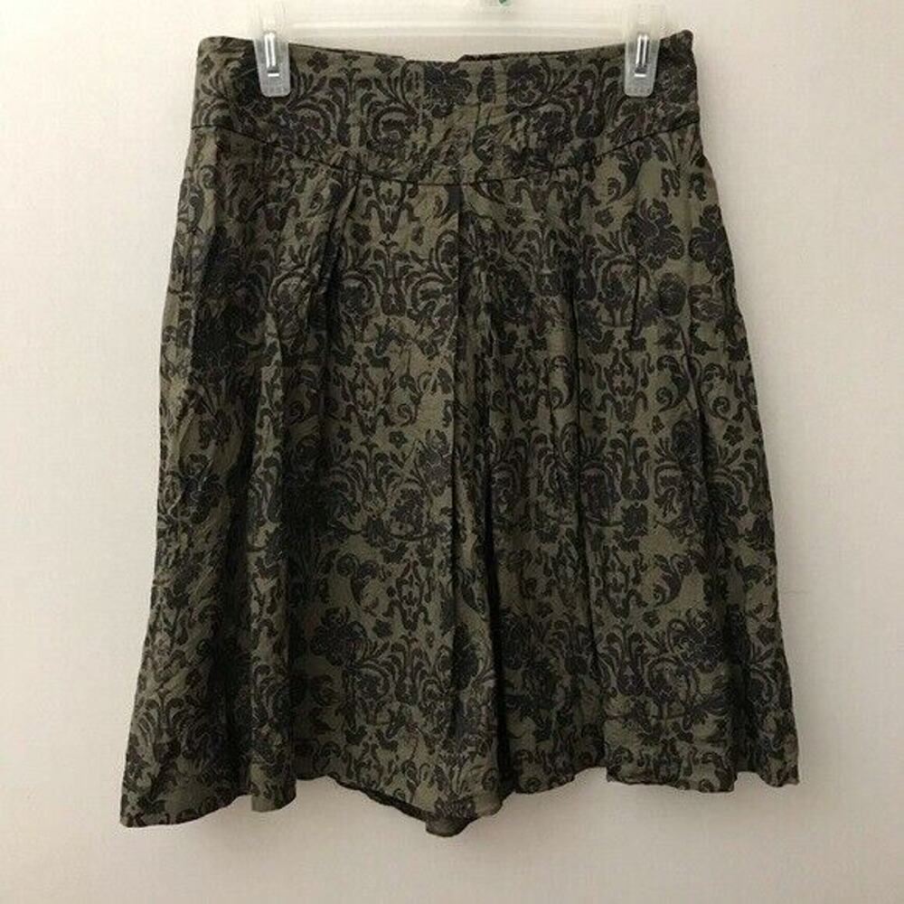 Banana Republic Silk Linen Blend Floral Skirt Womens Size 2 Modest
